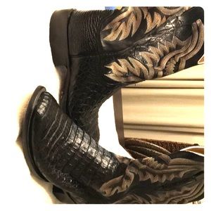 Black Alligator Lucchesse Boots